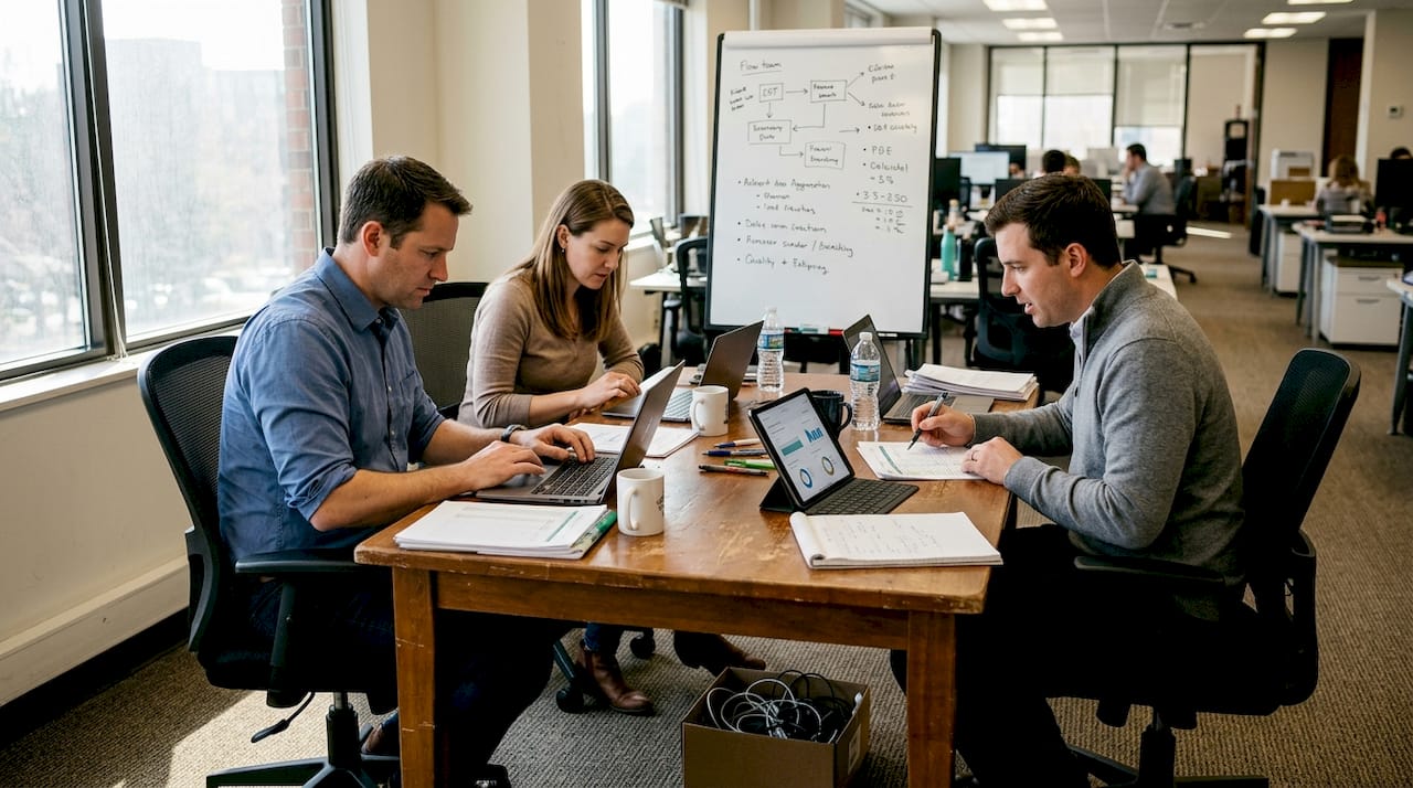 Finance team managing multiple business accounts