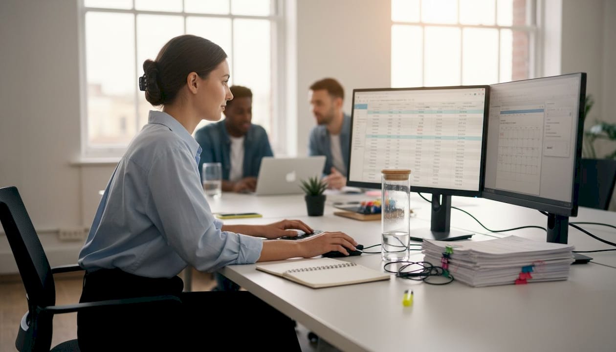 Finance manager sets up digital business payments