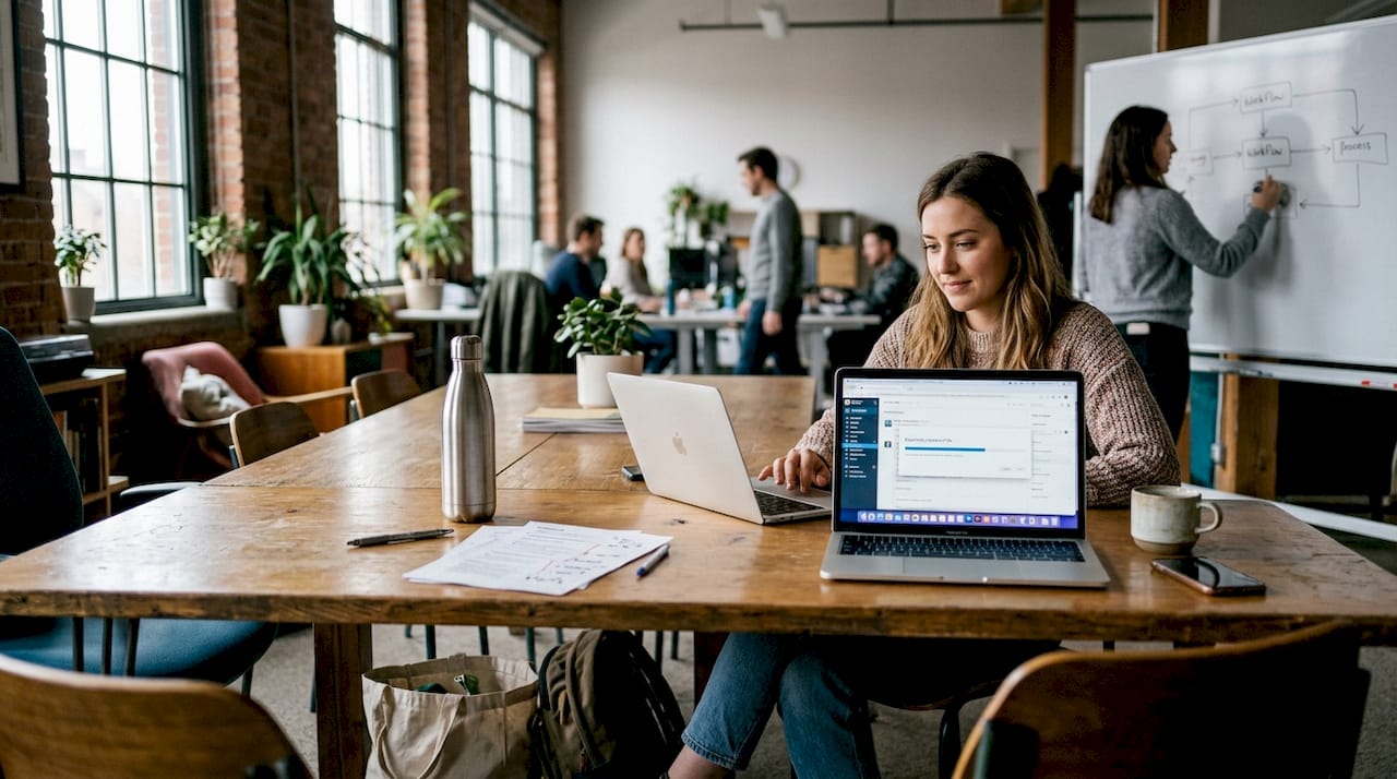 Team member using open banking workflow