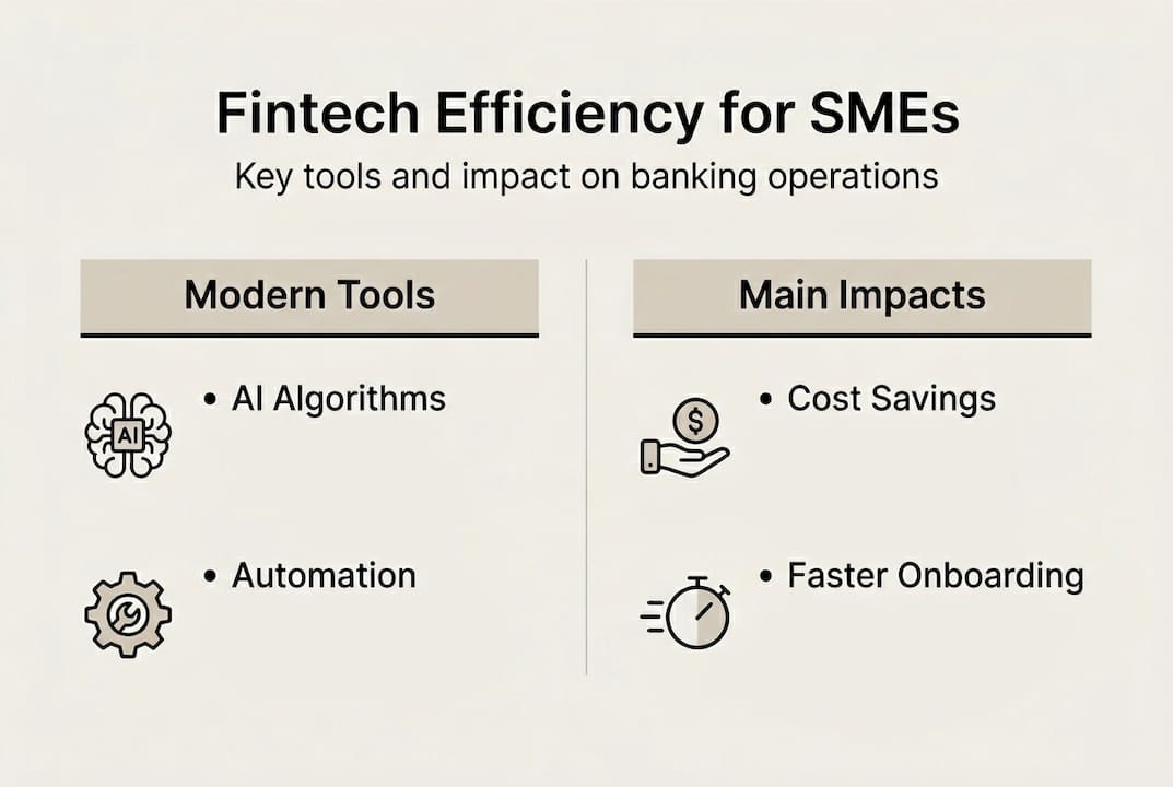 Fintech efficiency tools and impacts infographic
