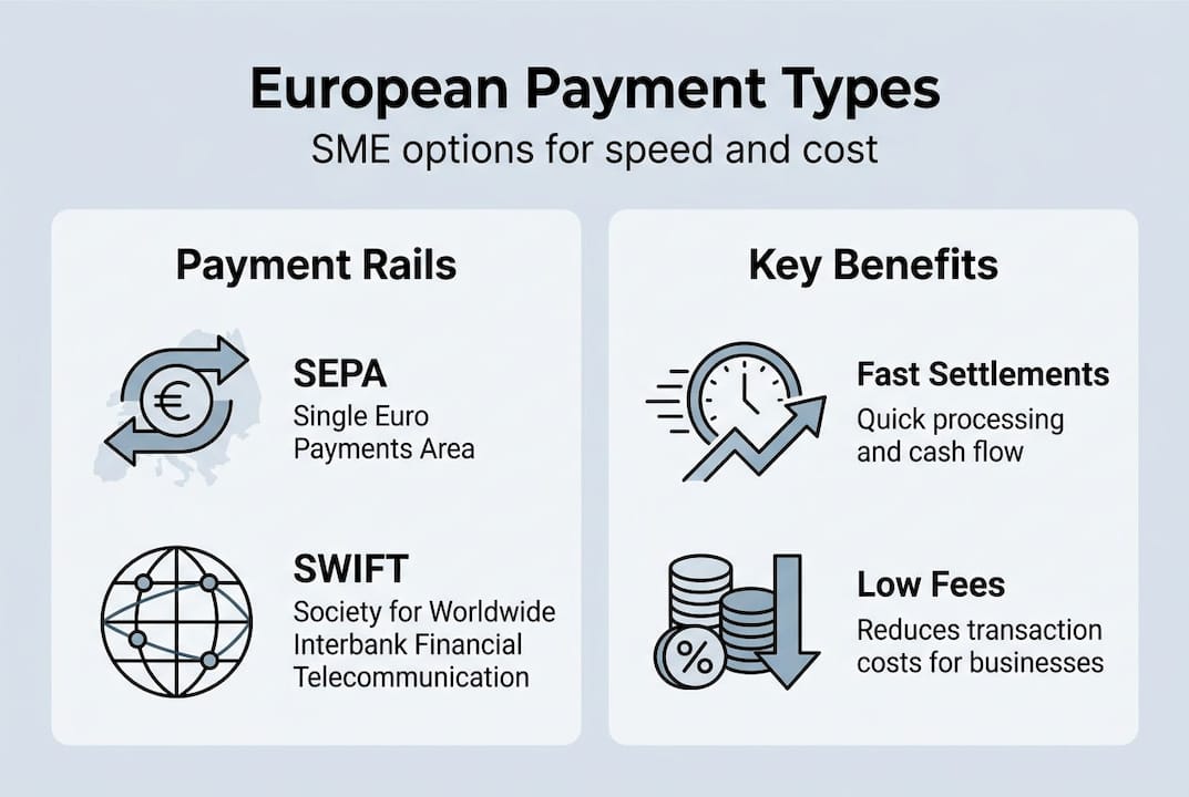 Infographic compares SME payment options Europe
