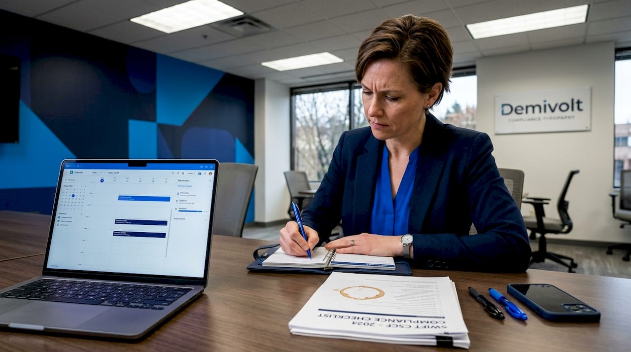 Compliance officer plans checklist attestation