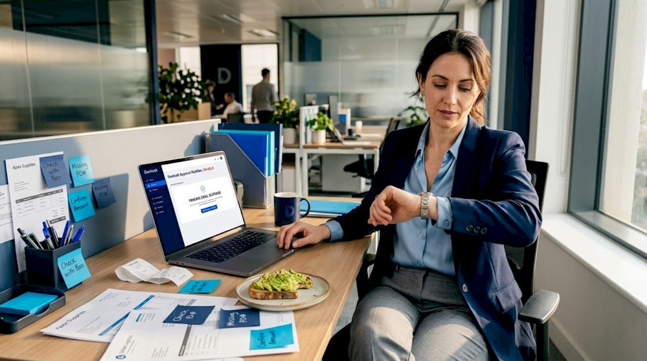 Accounts manager waiting for payment approval workflow
