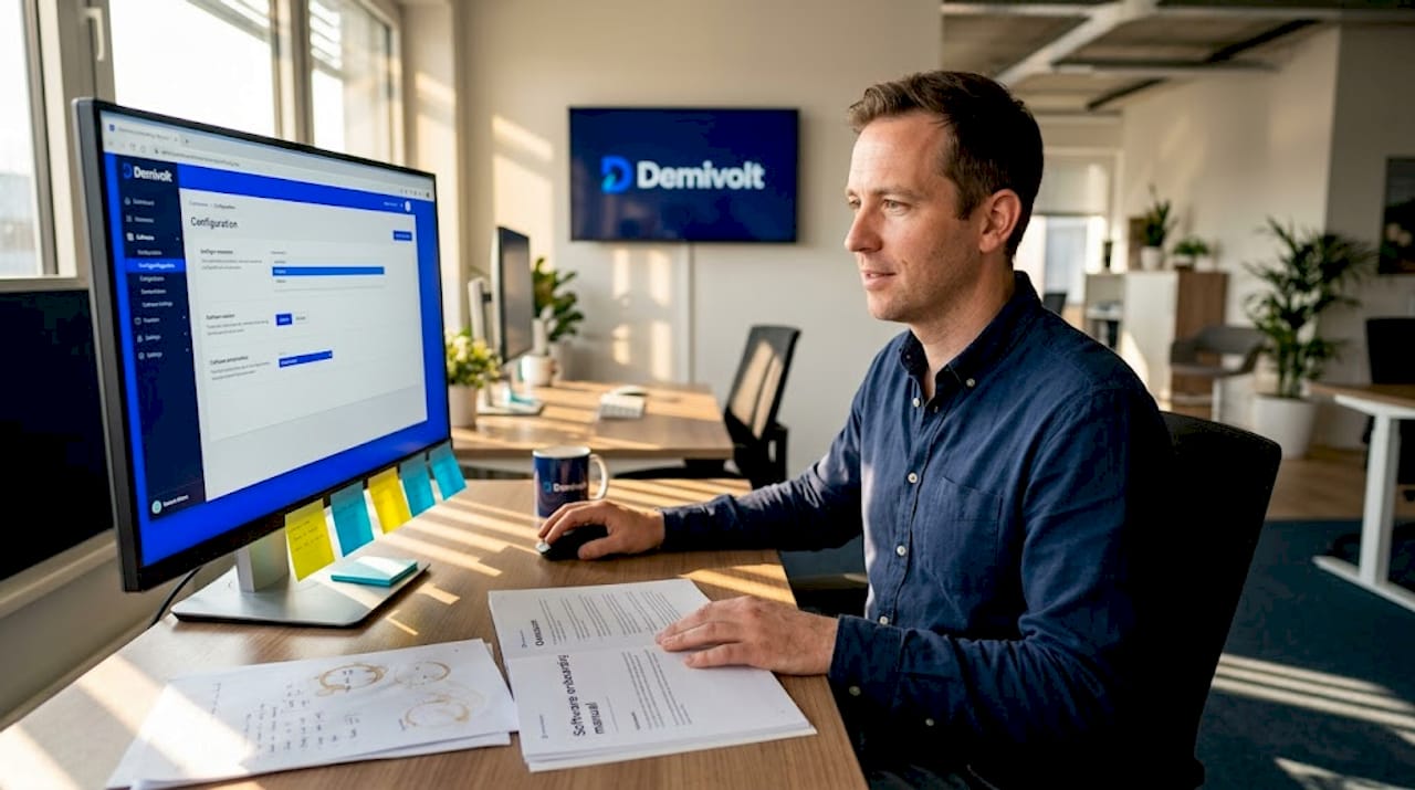 IT coordinator setting up onboarding software