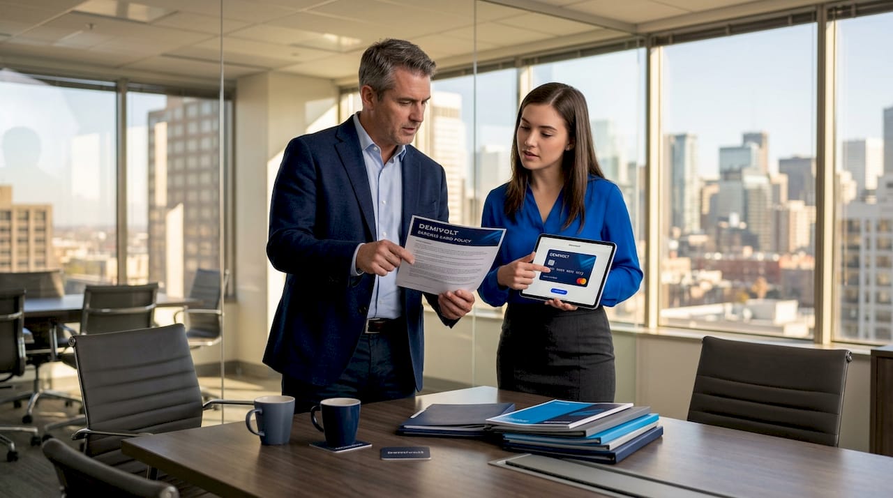 Operations lead reviewing expense card policy