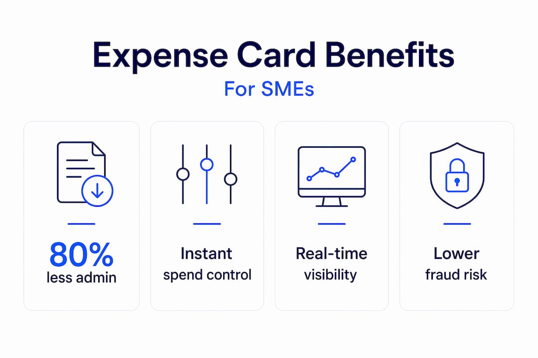 Infographic with SME expense card benefit stats