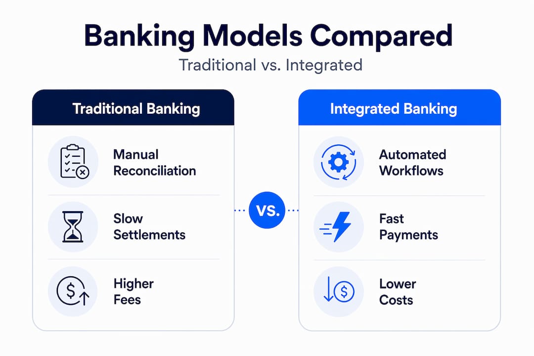 Infographic comparing banking models for SMEs