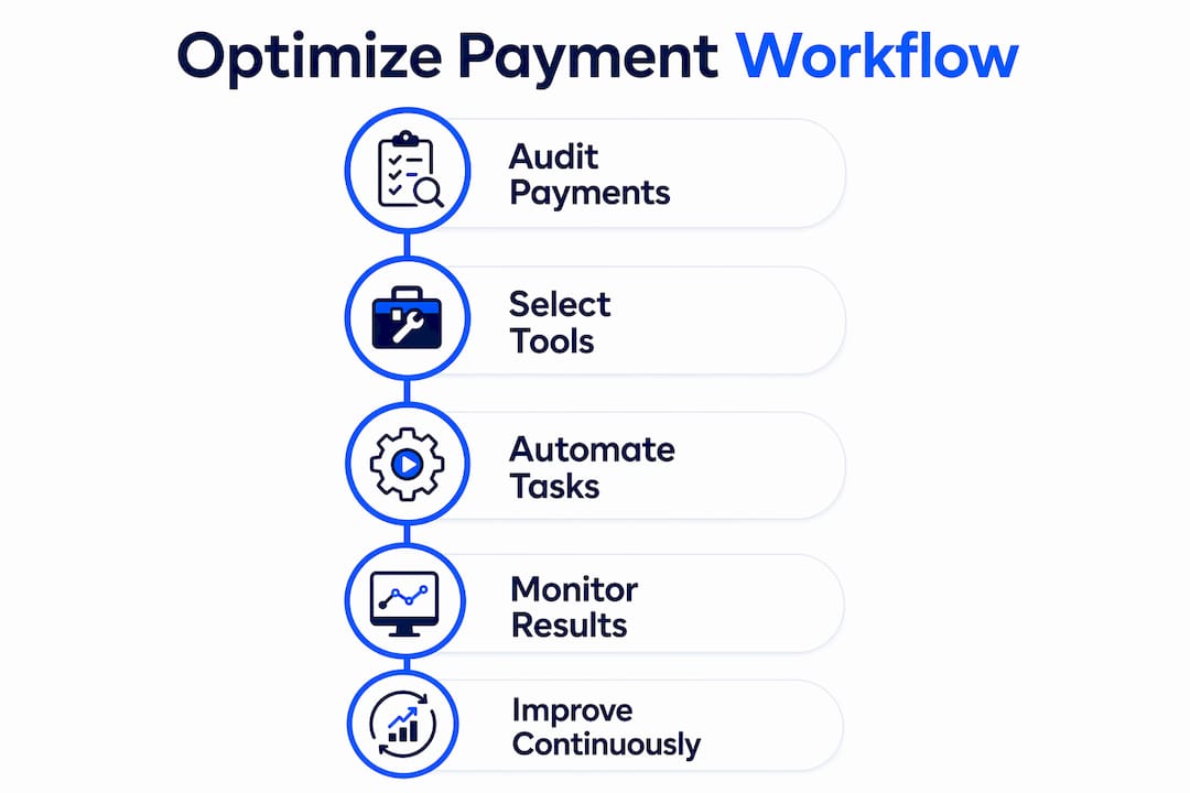 Infographic showing payment workflow optimization steps