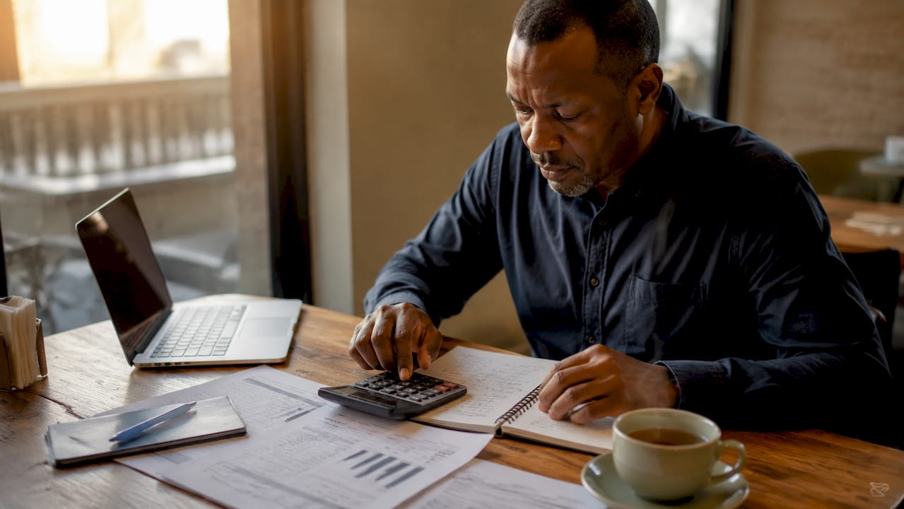 Close-up of hands calculating SME finances