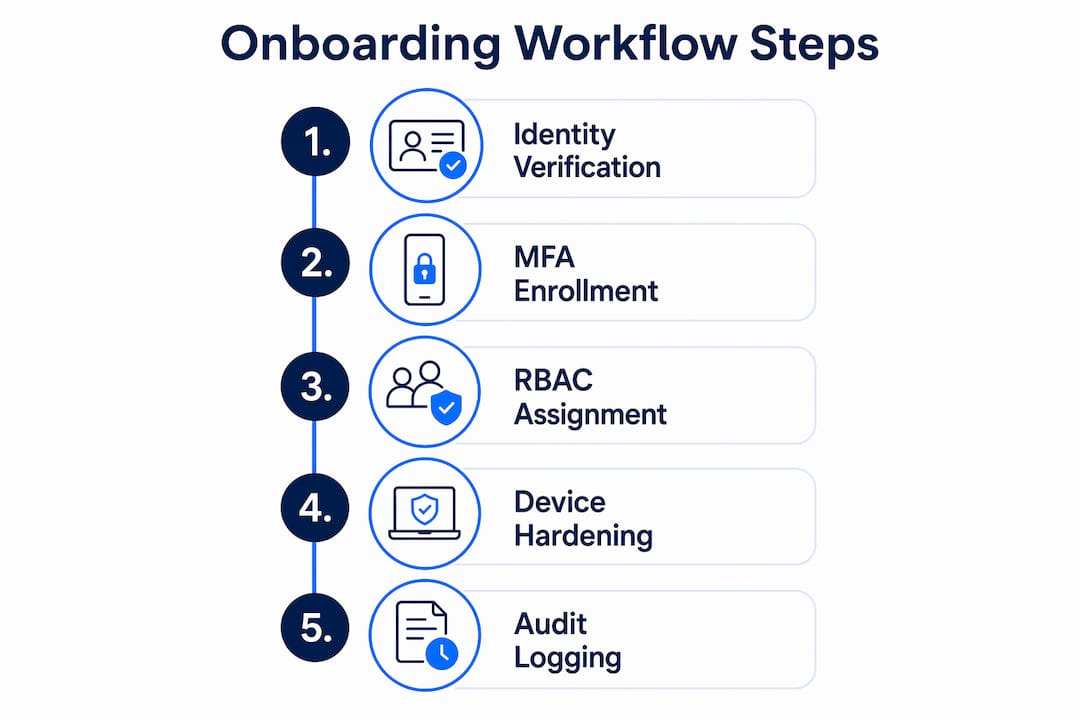 Infographic outlining secure onboarding steps