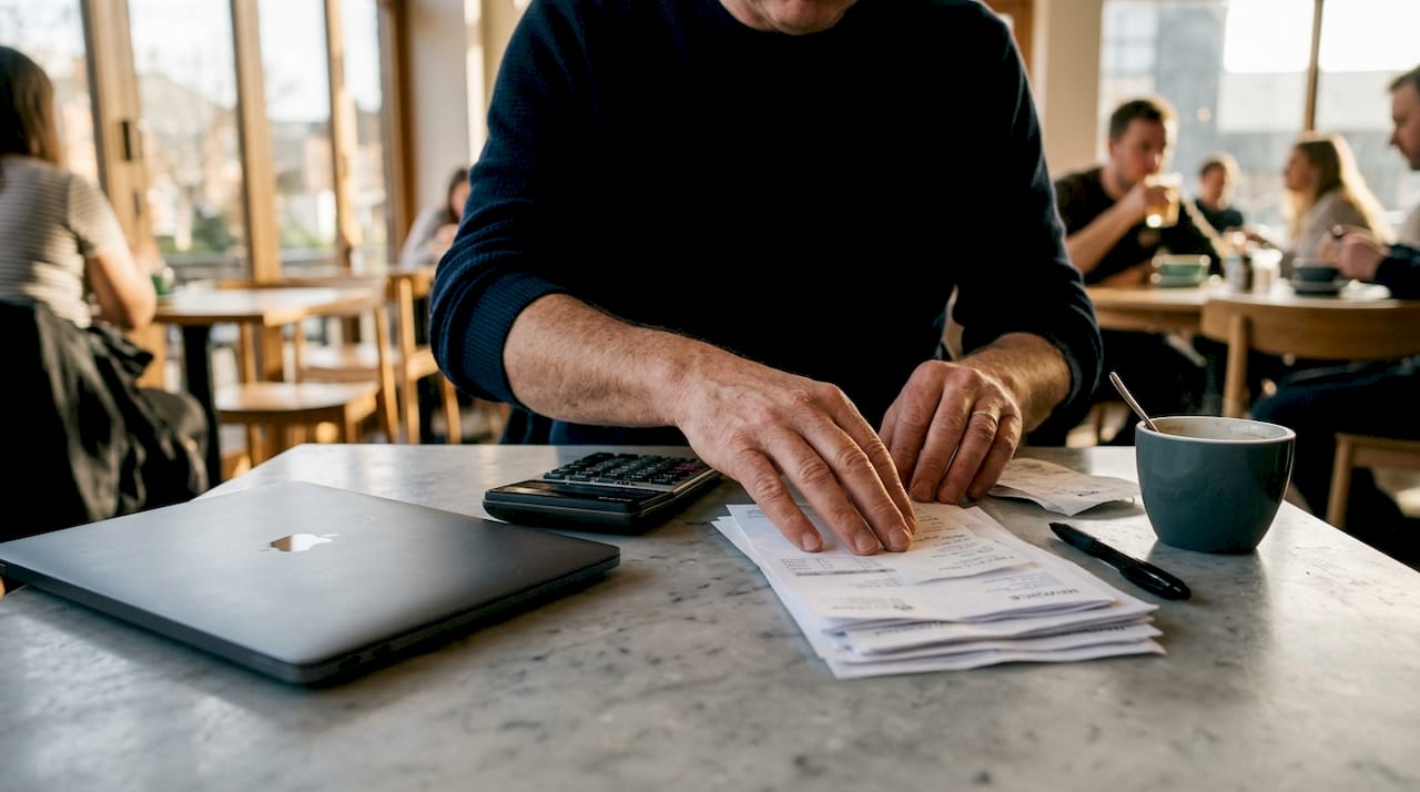 Accountant processing inbound payment paperwork