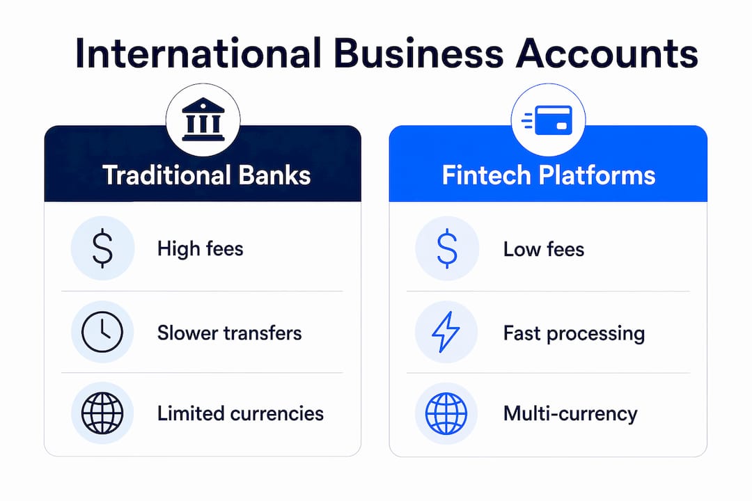 Infographic comparing traditional banks and fintech platforms