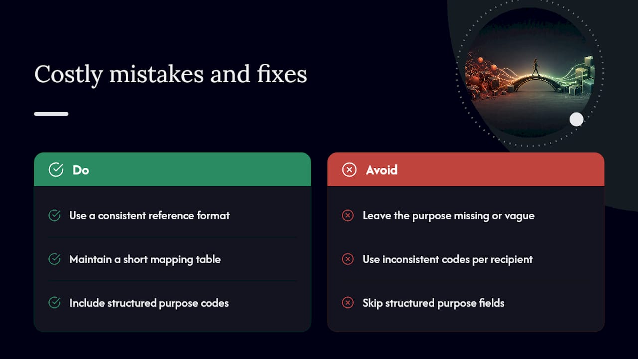 The Real Cost of Getting the Payment Purpose Wrong — overview diagram