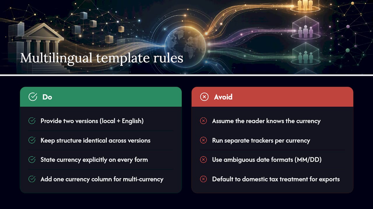 Handling Multilingual or Cross-Border Payment Templates — overview diagram