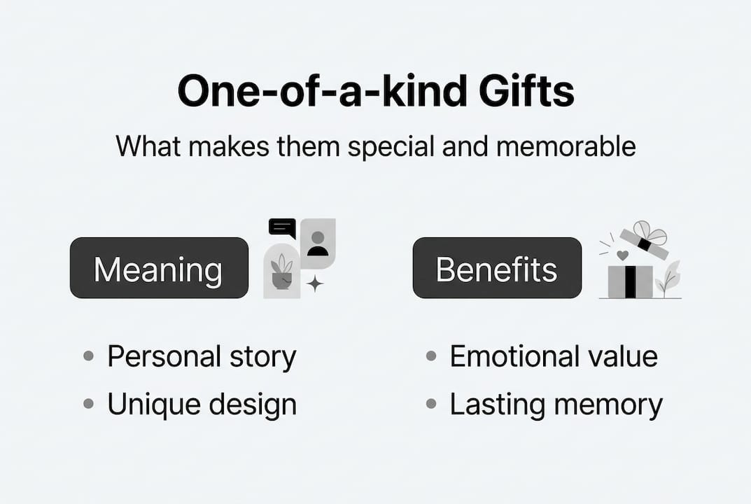 Infographic illustrating unique gift qualities and benefits