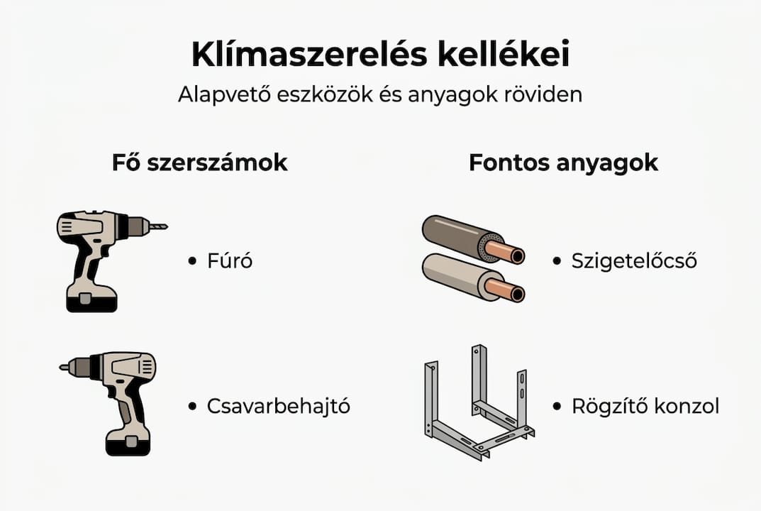 Milyen szerszámokra van szükség egy klímaszerelő szakembernek? – Infografika a legfontosabb eszközökről