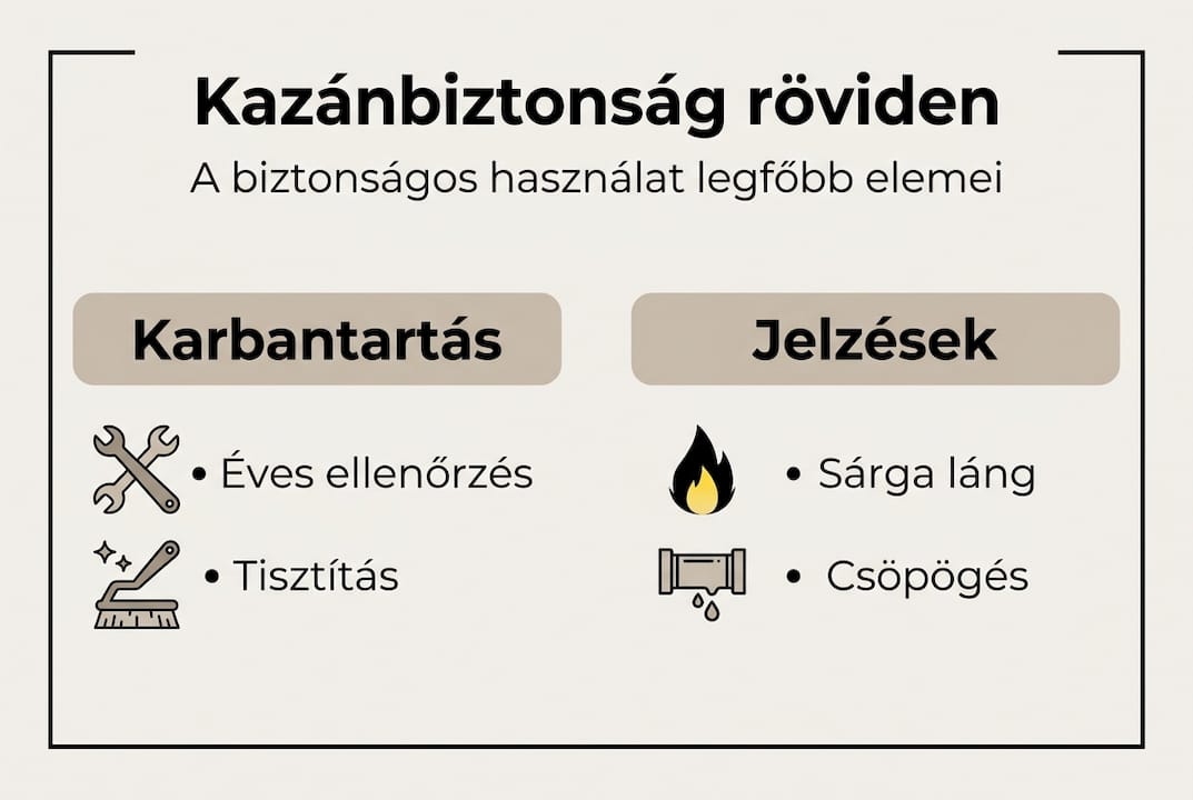 Infografika a biztonságos kazánhasználat legfontosabb tudnivalóiról