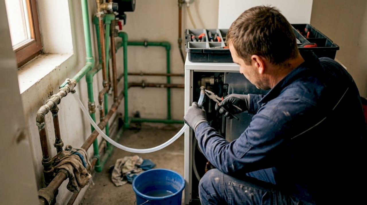 Közelről megmutatjuk, hogyan kell szakszerűen bekötni a kazán kondenzvíz elvezetését