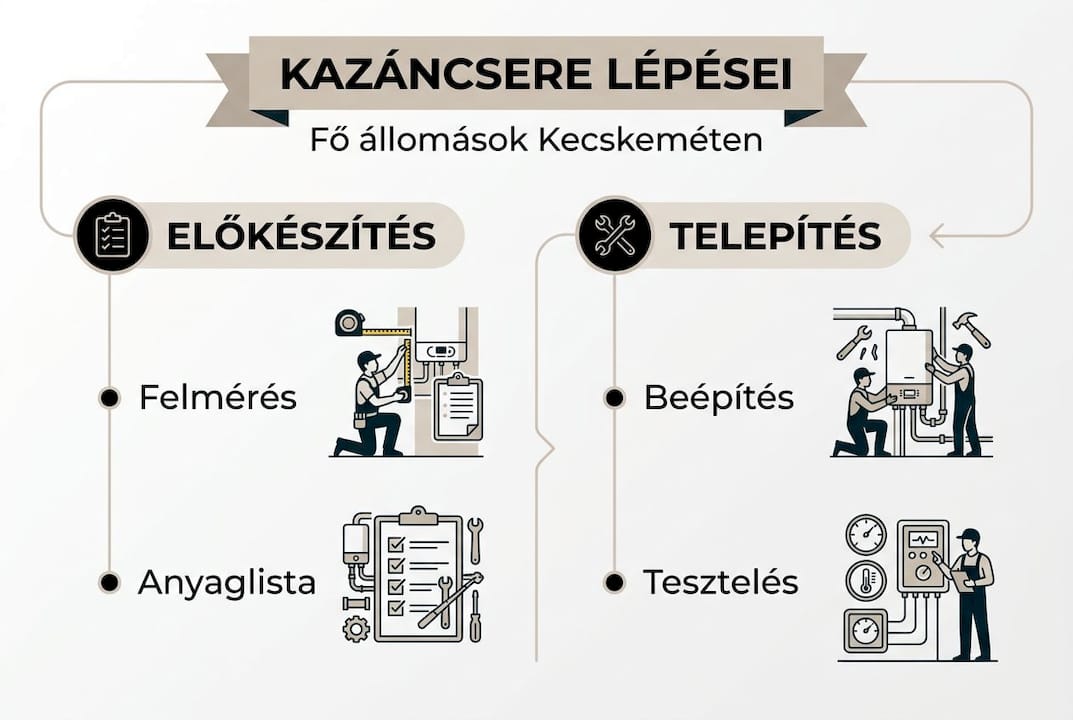 Lépésről lépésre: így zajlik a kazáncsere – infografika