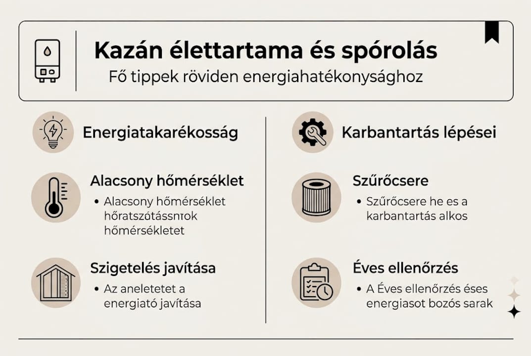 Infografika: hogyan gondoskodj a kazánodról, és spórolj okosan