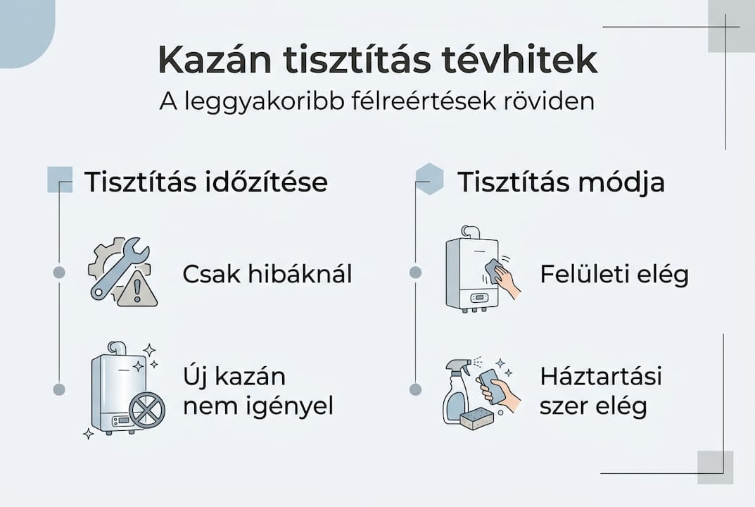 Infografika: A leggyakoribb tévhitek a kazán tisztításáról
