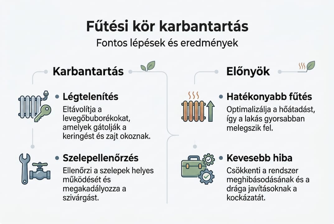 Infografika: Fűtési rendszer karbantartása – lépésről lépésre és a rendszeres ellenőrzés előnyei