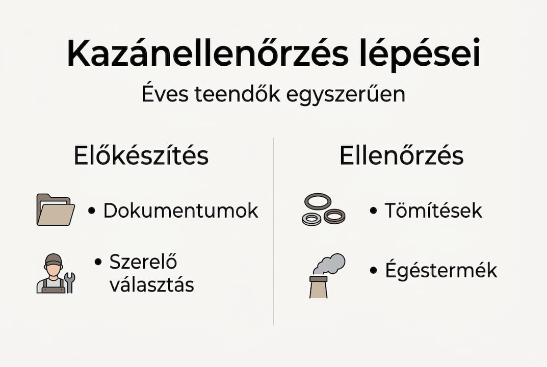Infografika: így zajlik a kazán átvizsgálásának legfontosabb folyamata