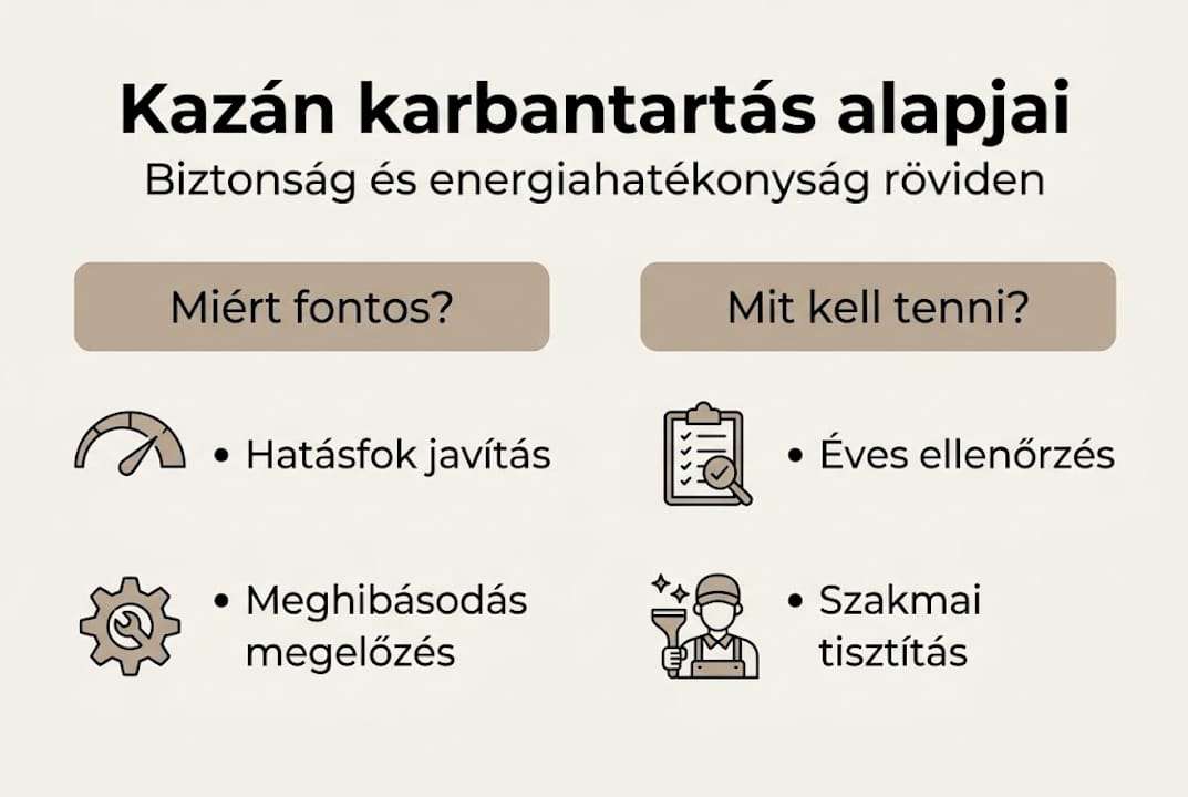 Kazánkarbantartás lépésről lépésre – infografikán összefoglalva