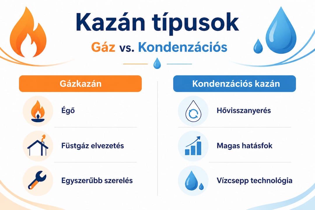 Kazánok összehasonlítása – infografika