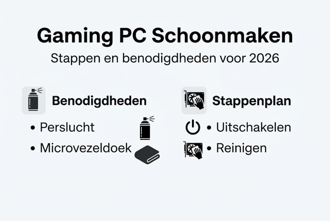 Overzichtelijke infographic: zo maak je je pc schoon – stappenplan en wat je nodig hebt