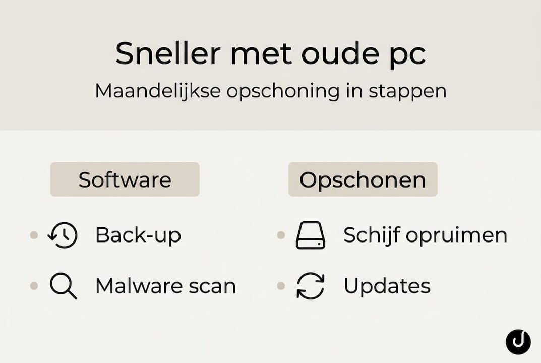 Minimalistische infographic: zo geef je een oude computer een frisse start