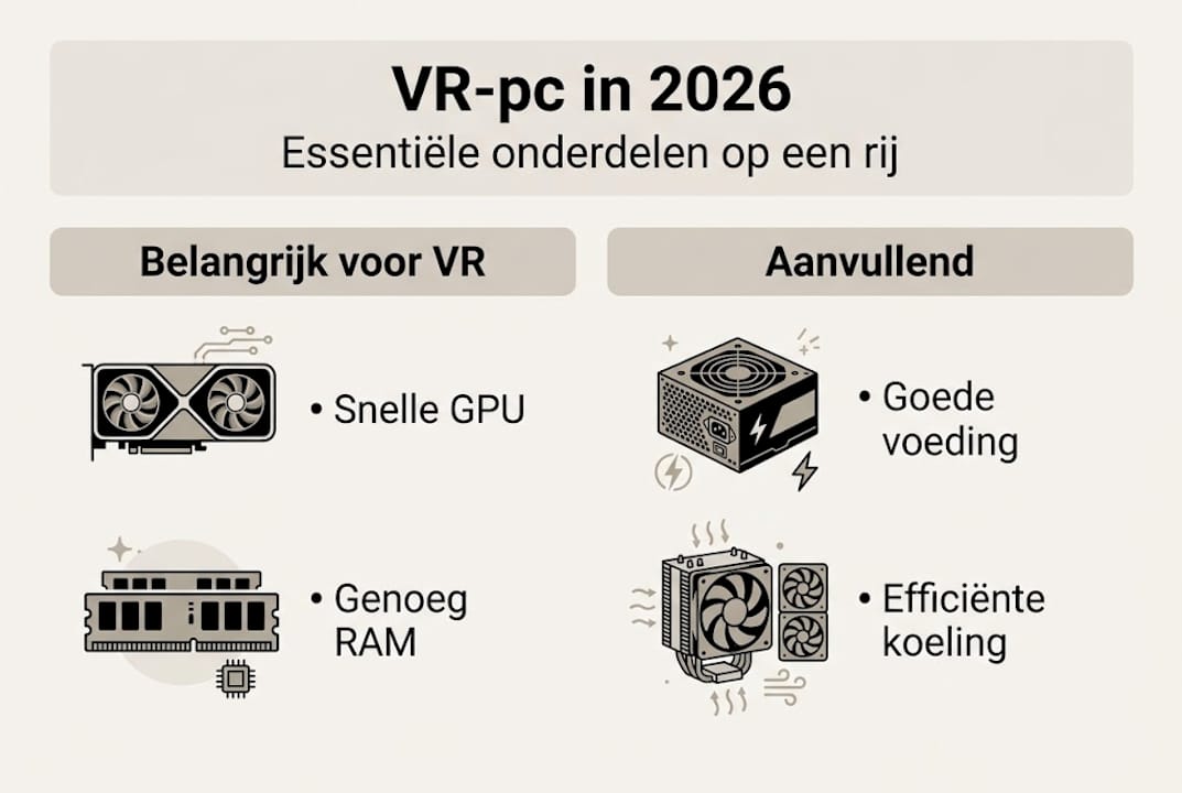 Infographic: De essentiële hardware voor een VR-ready pc in 2026