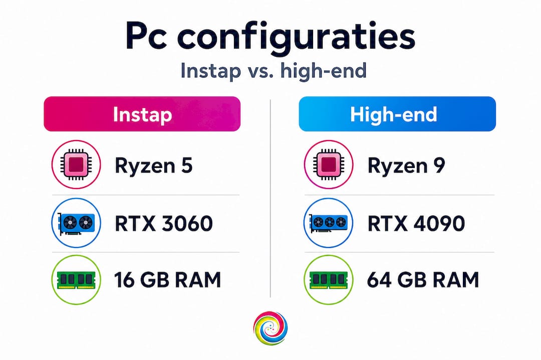 Infographic: een overzicht van instap- en high-end pc samenstellingen