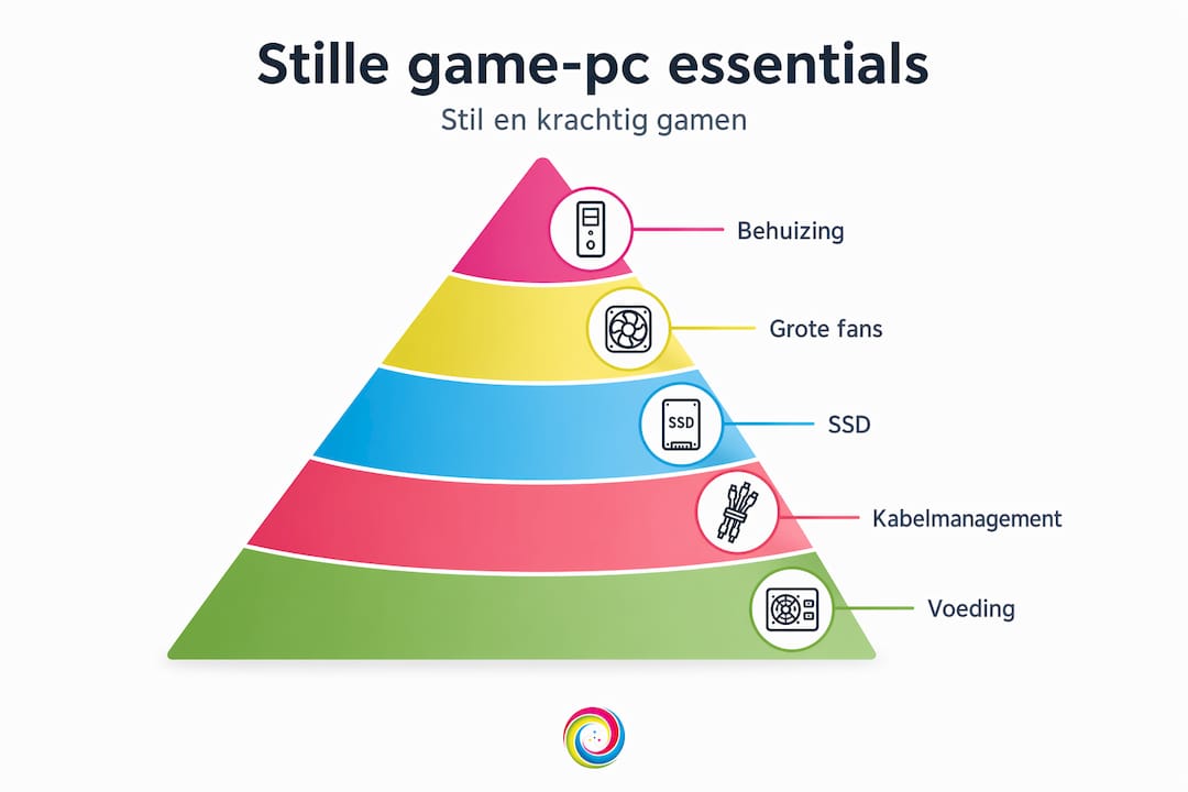 De belangrijkste componenten voor een fluisterstille game-pc in beeld gebracht