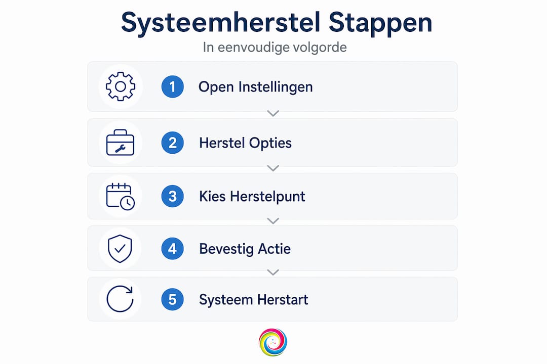 Stap-voor-stap handleiding met duidelijke afbeeldingen voor het uitvoeren van een systeemherstel