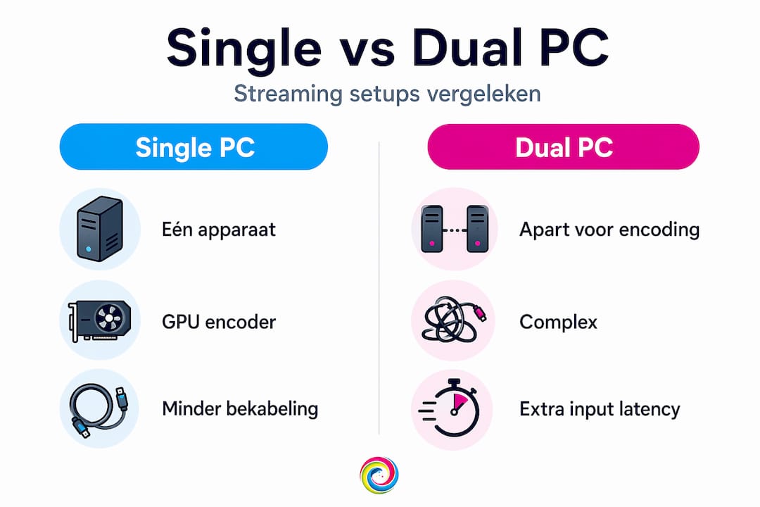 Infographic: één pc versus een dual-pc setup – wat zijn de verschillen?