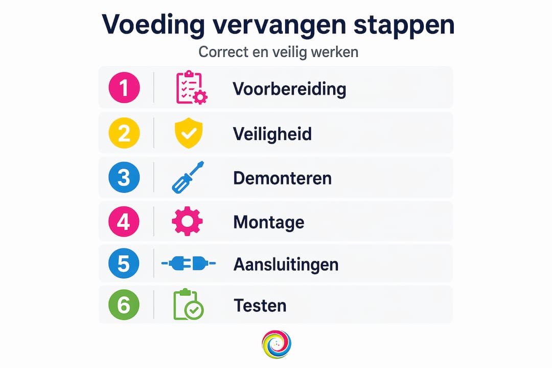 Infographic: stap-voor-stap je pc-voeding vervangen