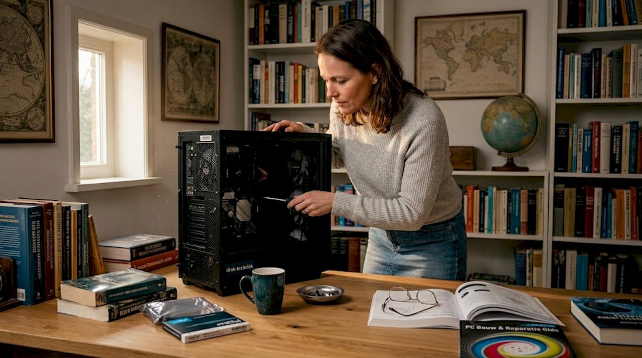 Vrouw breidt haar desktop uit met nieuwe PCIe-onderdelen