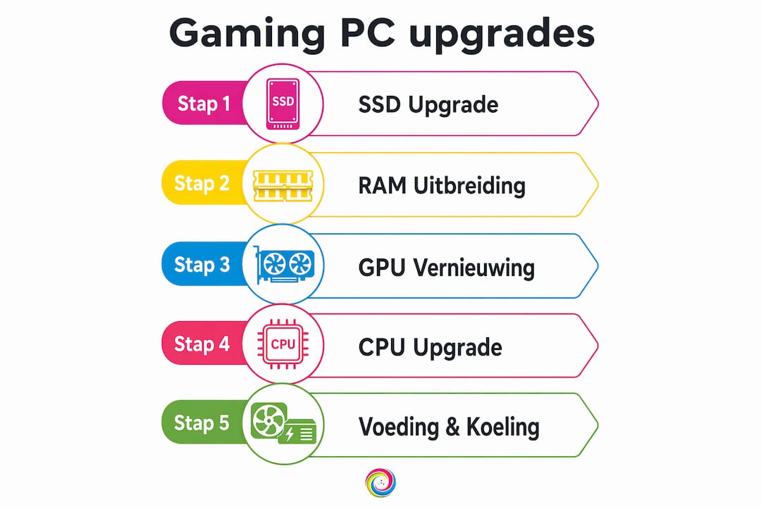 Infographic: stapsgewijze gids voor het upgraden van je gaming-pc – welke onderdelen verdienen als eerste je aandacht?
