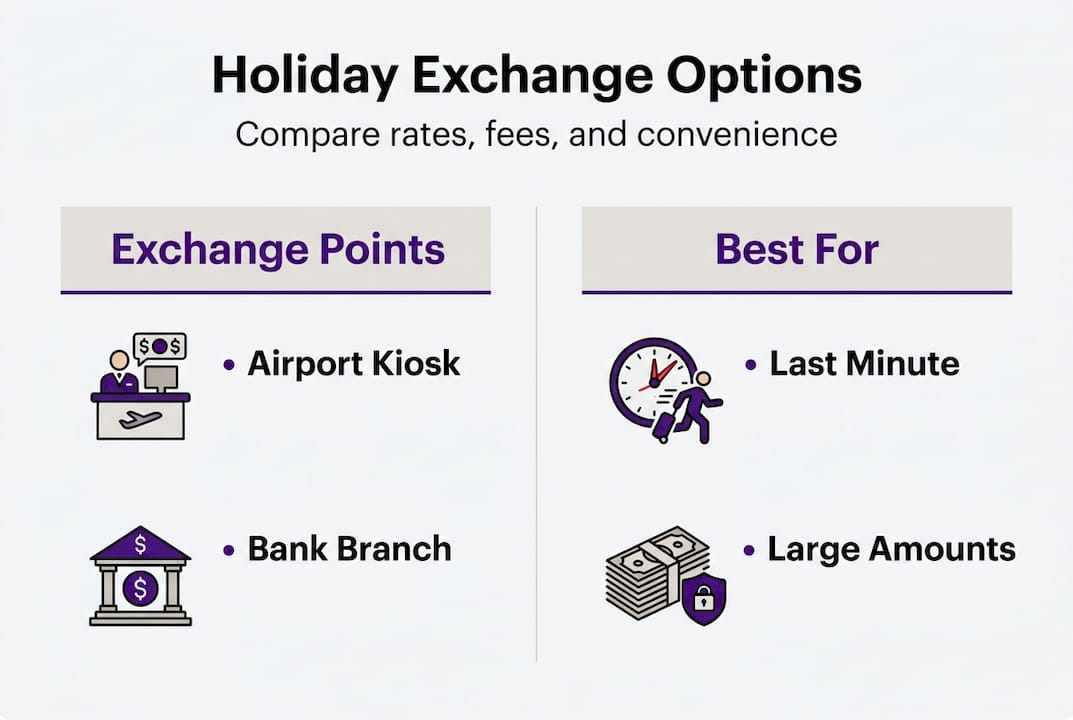 Infographic compares holiday money exchange options