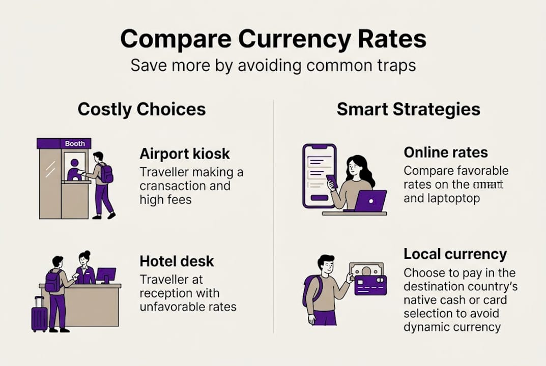 Infographic on exchange rate pitfalls and tips
