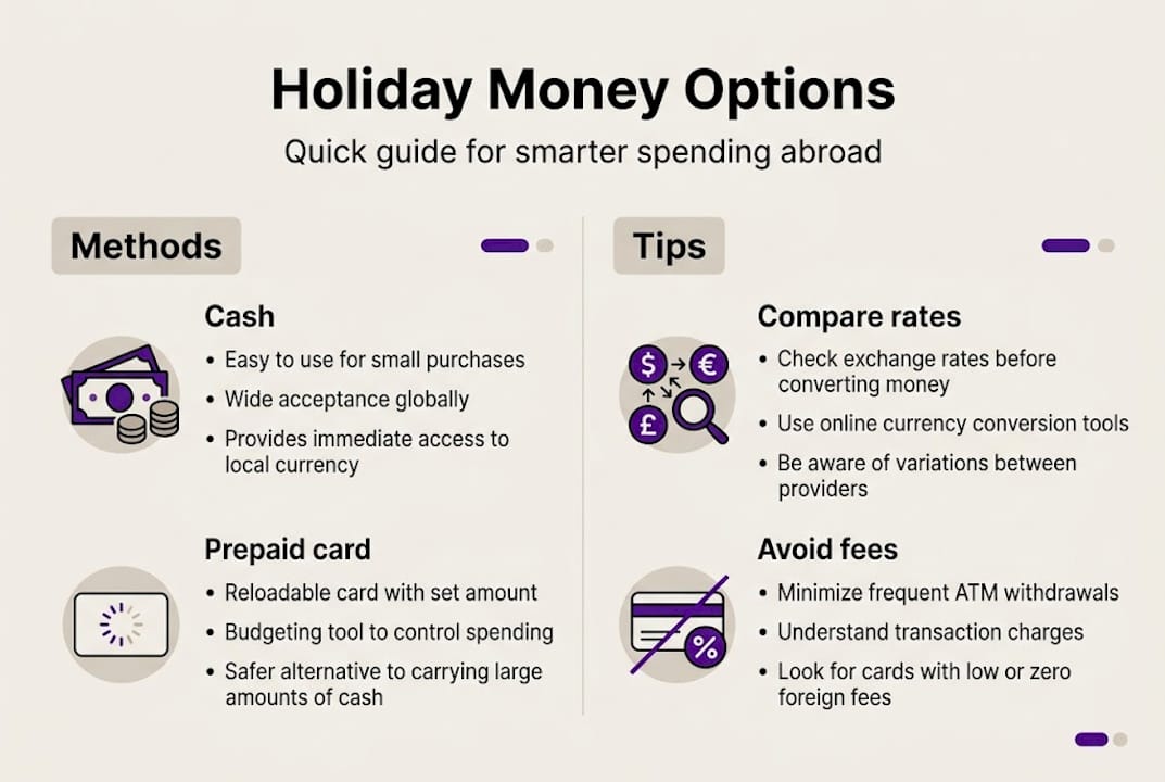 Infographic comparing holiday money and tips