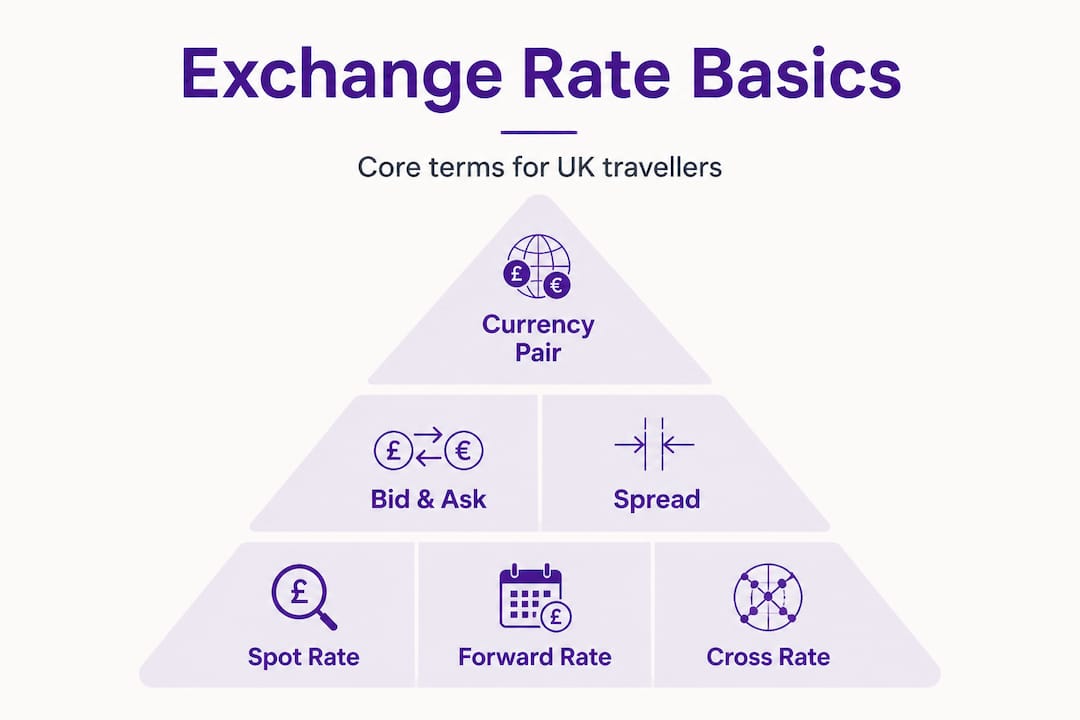 Hierarchy infographic of exchange rate core terms