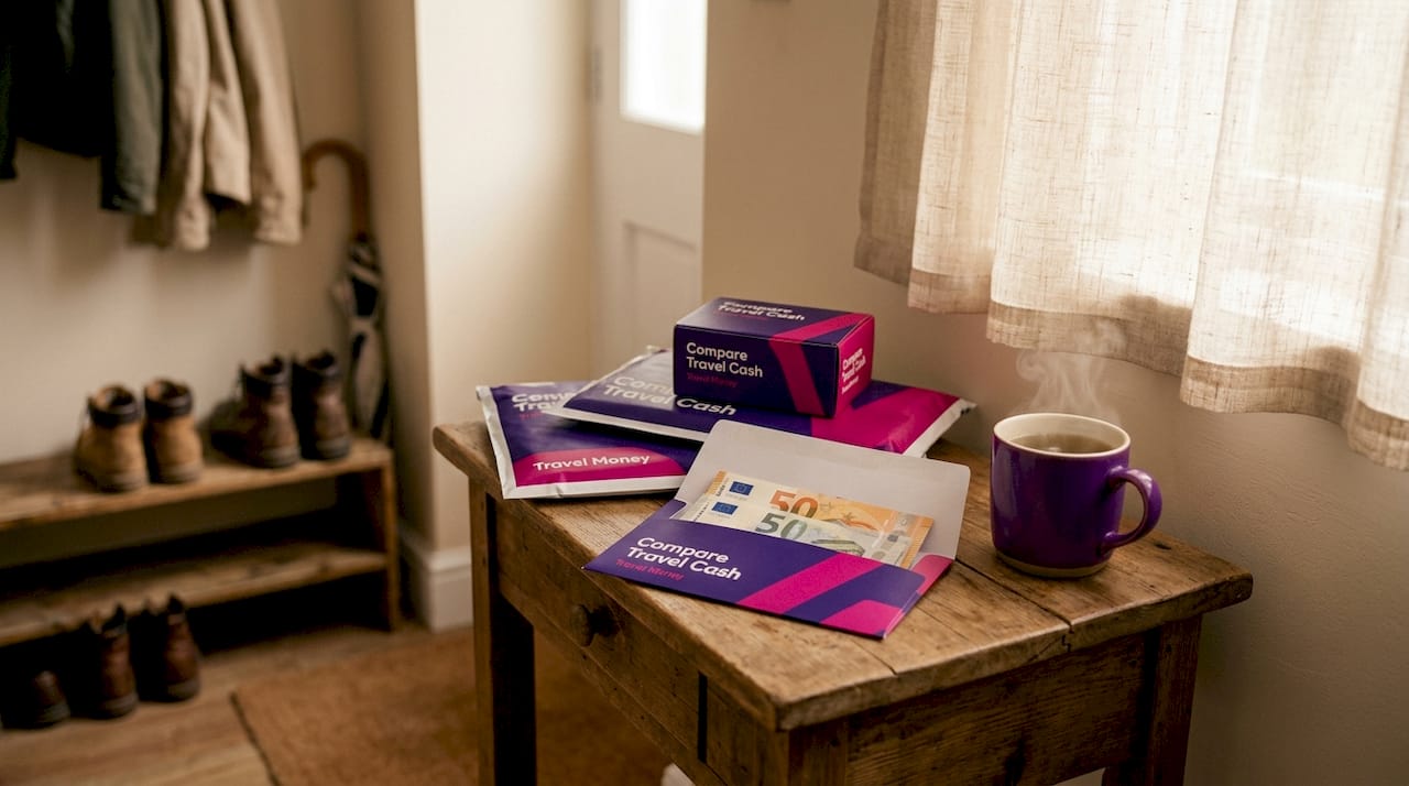 Home delivery travel money packages and currency notes