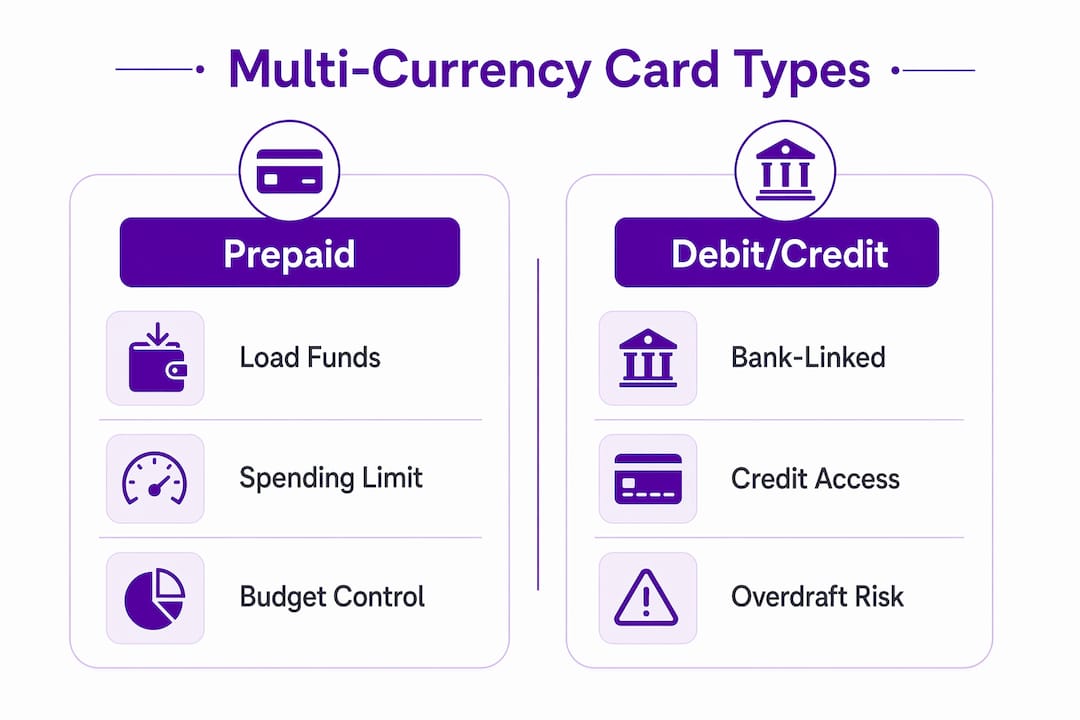 Comparison infographic of card types
