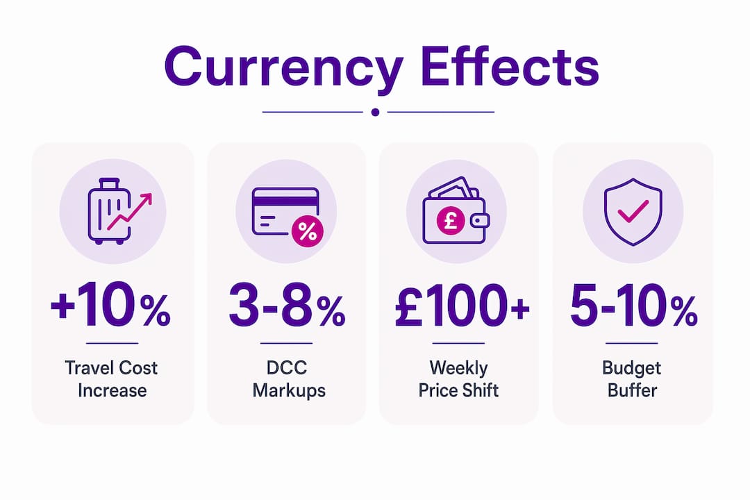 Infographic illustrating travel currency cost impacts