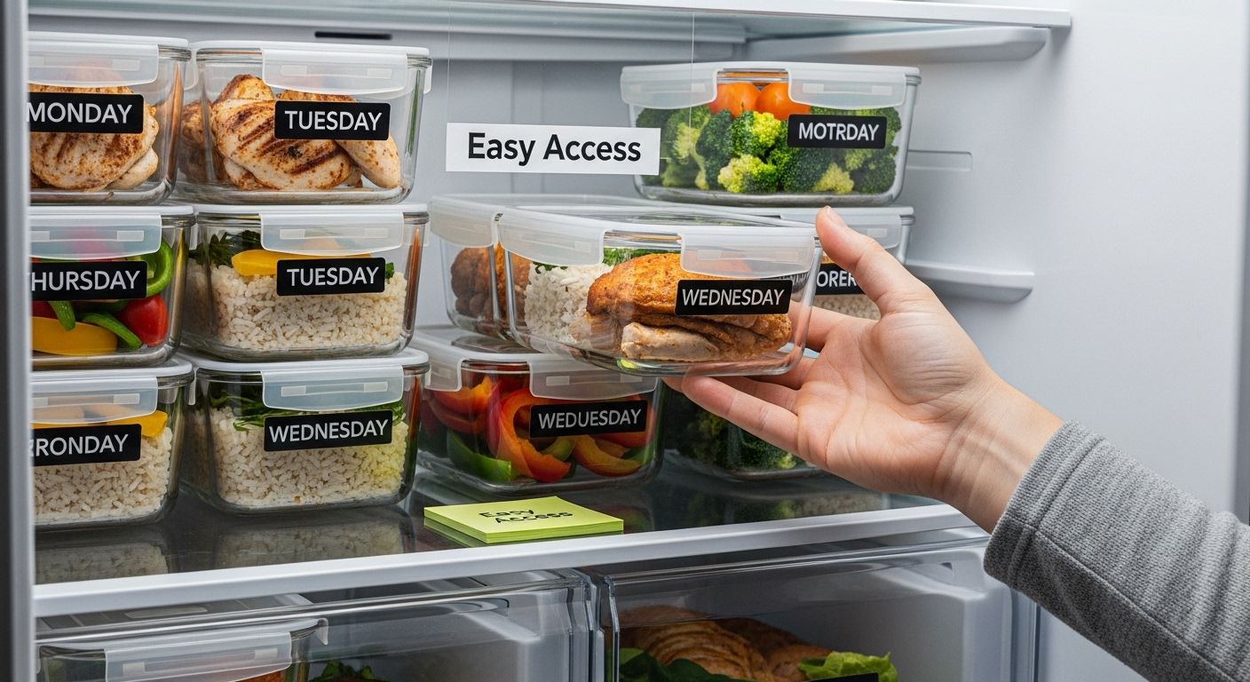 meal prep organized fridge