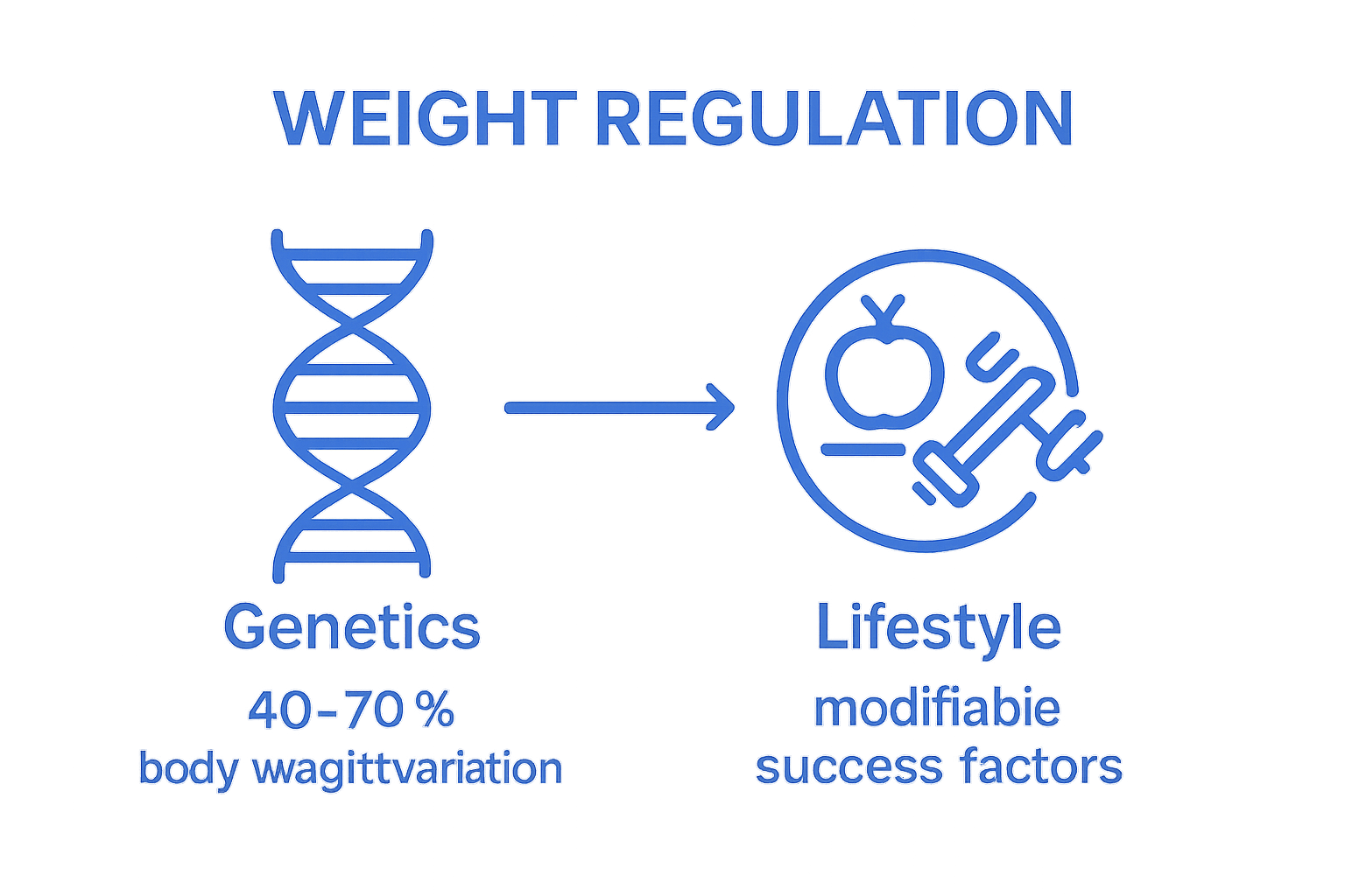 Infographic showing genetics versus lifestyle impact on weight