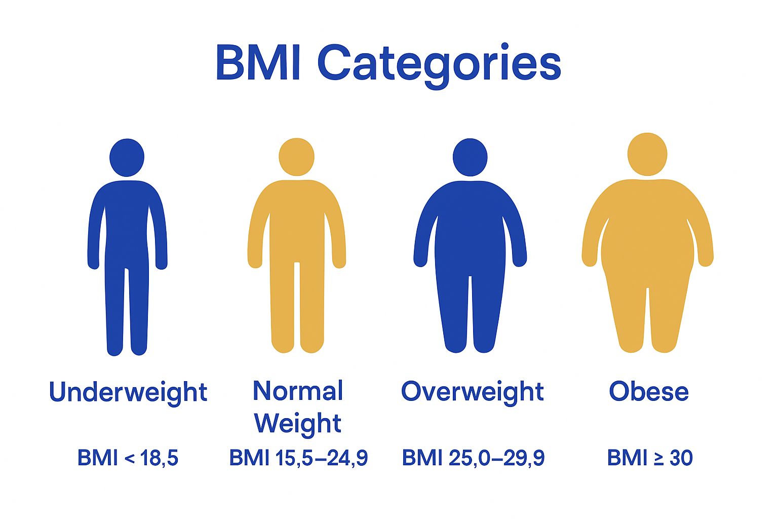 BMI categories and ranges visual comparison chart
