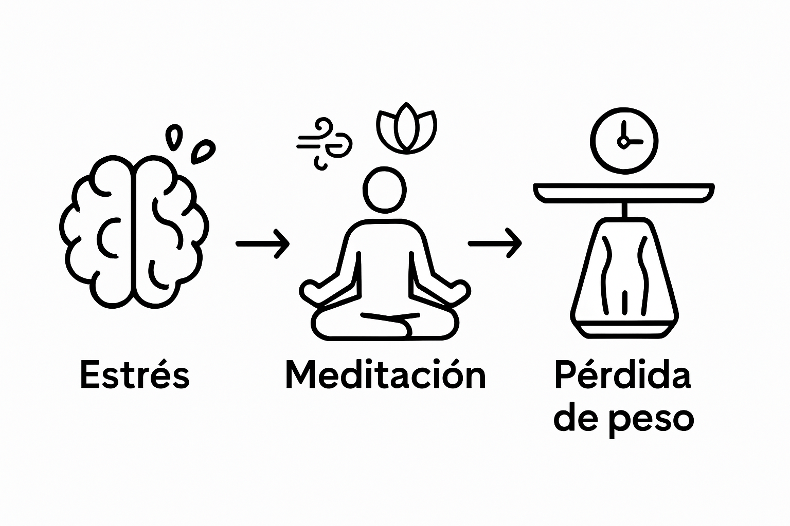Infografía controlar estrés para adelgazar
